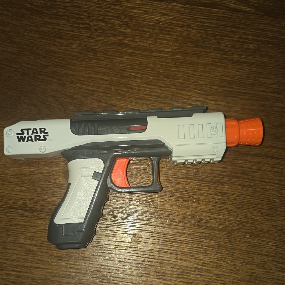 Star Wars Toy Blaster in White, Gray and Orange